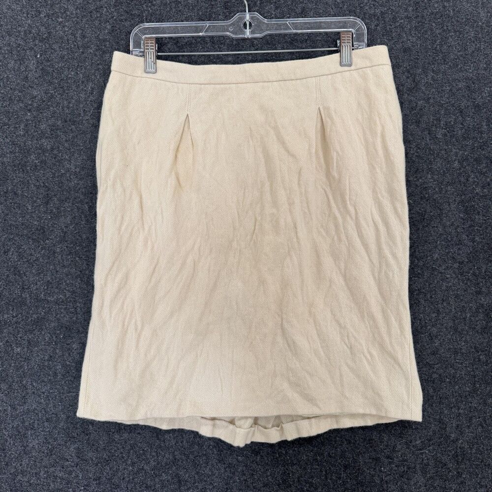 Costume National Skirt Womens 46 White Textured Lined Back Vent Knee Length